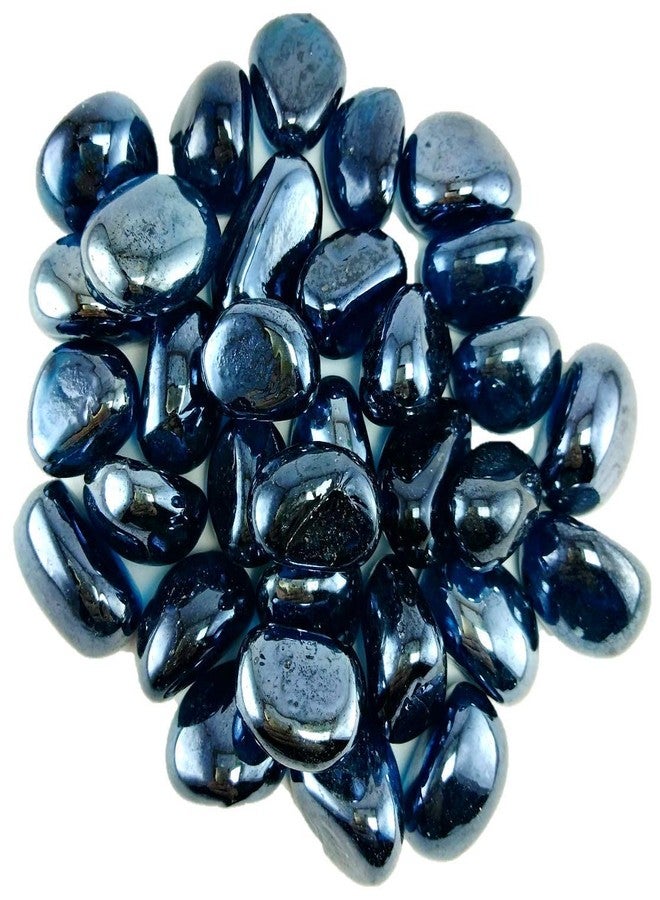 دي أس حصى/أحجار/خرز زجاجي أزرق داكن من نوع كاجو، مناسب لأحواض السمك، والطاولات، والمزهريات، والنوافير، 50 قطعة - Image 1